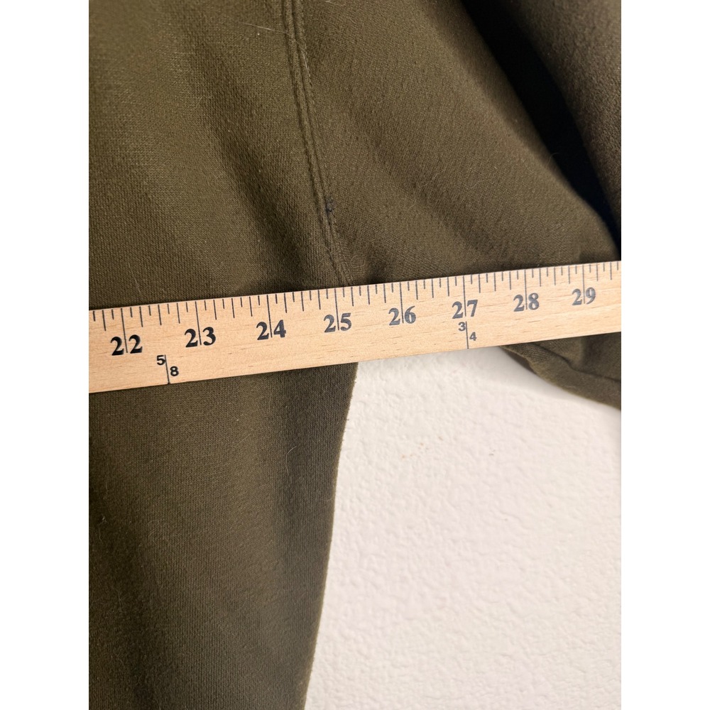 EPTM Olive Distressed Hoodie L Streetwear Ripped Thrashed Olive Green Pullover - Picture 3 of 7